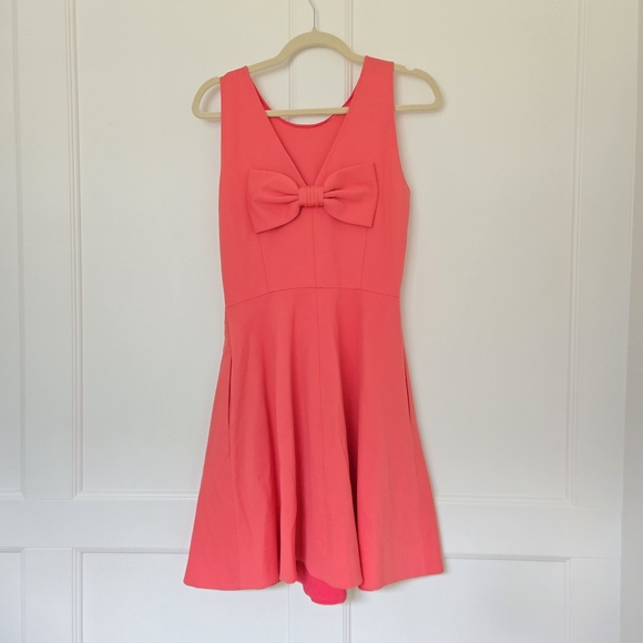 Kate Spade Coral Fit and Flare Bow Back Dress - Picture 4 of 10